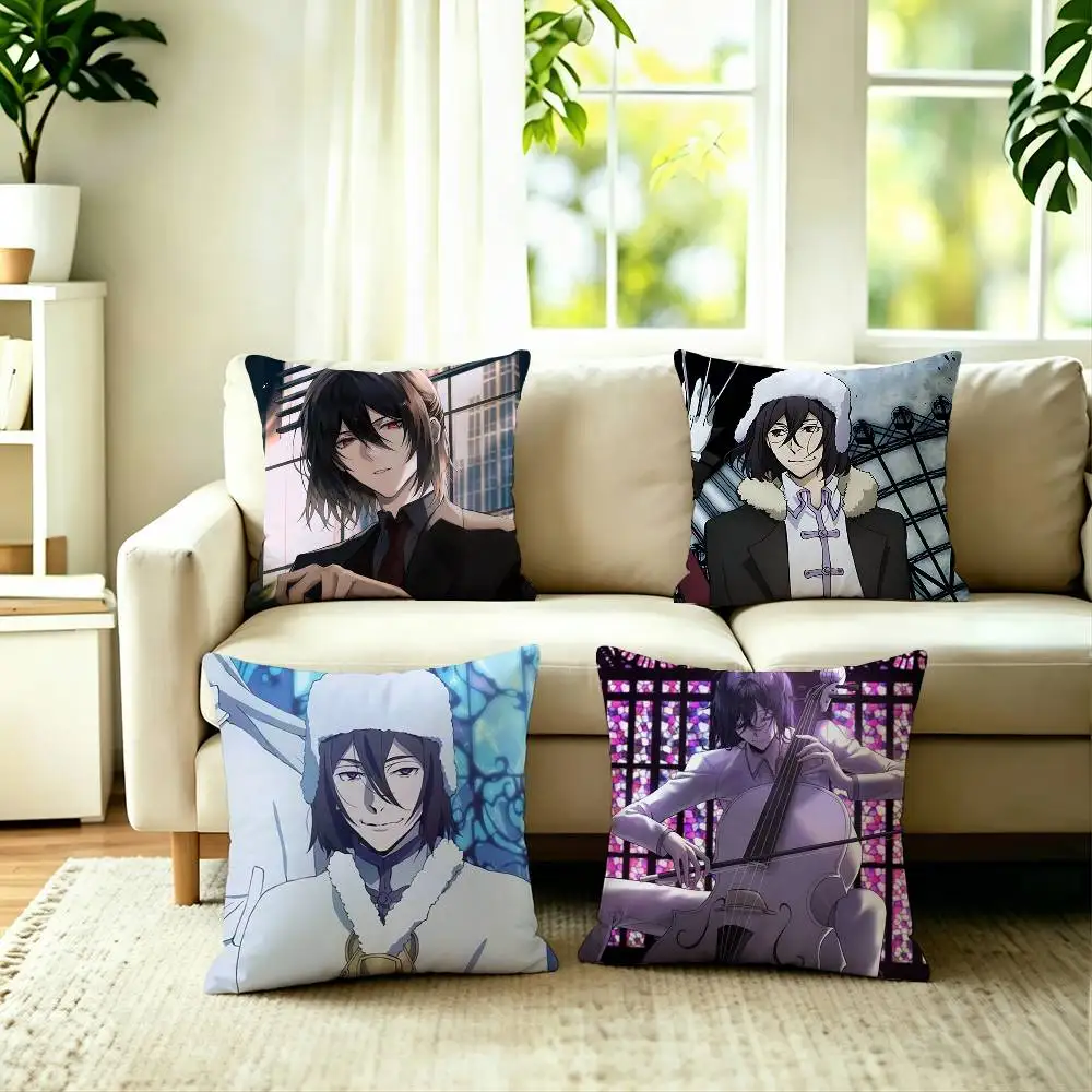 Anime Cool Fyodor D From Bungo Stray Dogs Square Double-Sided printed Pillow Case Bedroom Bedside Pillow Sofa Cushion Cover