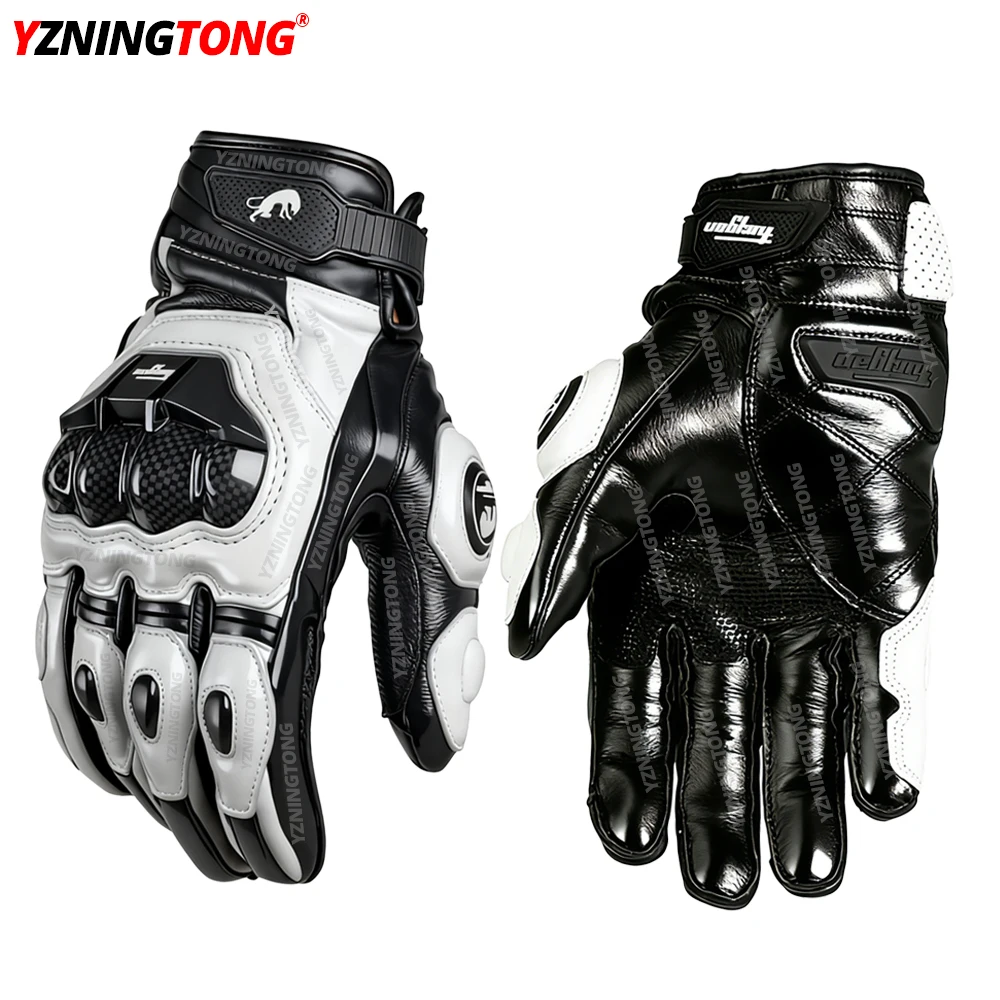 Professiona Leather Motorbike Gloves Racing Genuine Motocross Racing Gloves Rider Gloves for Kawasaki Motocycles ATV Automobile