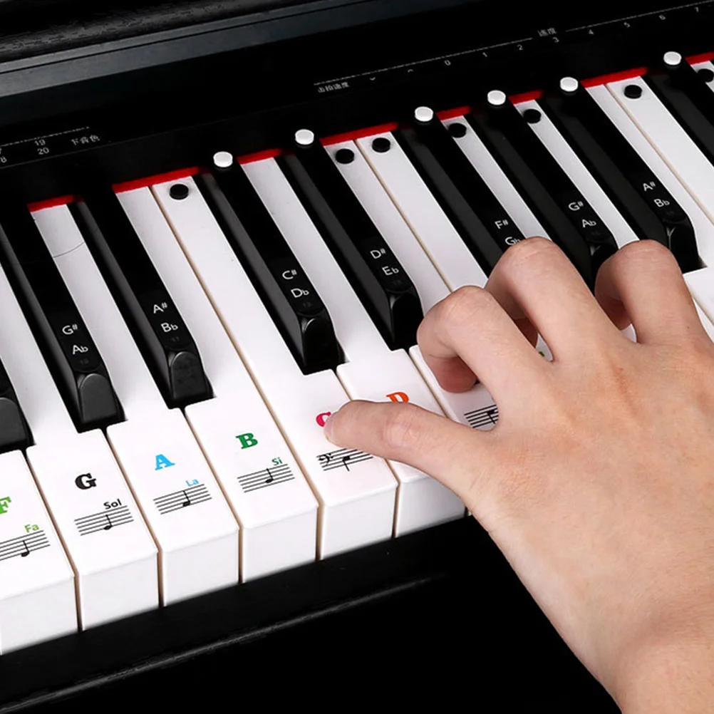 

Piano Keyboard Decals 2 Sheets Musical Transparent Labels Stickers Electronic gan Accessories Waterproof Durable Long Term Use