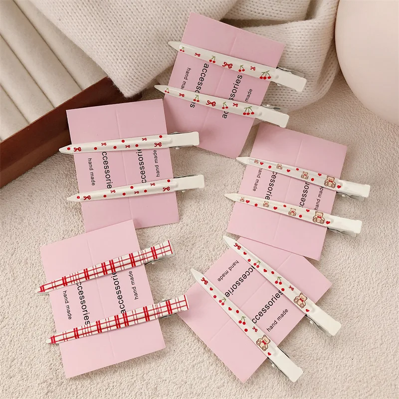 New Bow Bear Seamless Clip Duck Bill Women's Hairpin Metal Positioning Forehead Side Clip Makeup Face Wash
