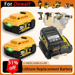 For Dewalt Lithium Replacement Battery DCB200 20V 8000mAh 18V DCB184 DCB200 DCB182 DCB180 DCB181 DCB182 DCB201 Battery