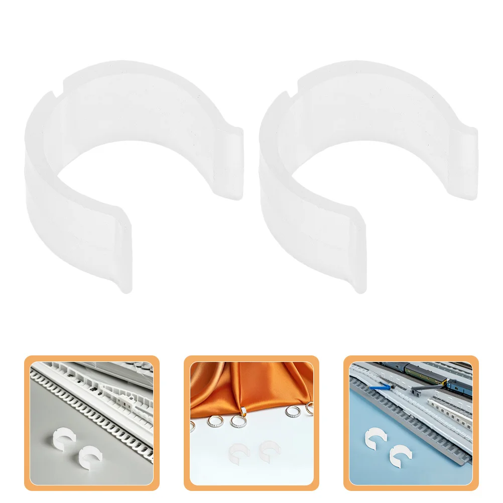 

8Pcs Plastic Curtain Rod Brackets Buckle 26-28Mm U-Shaped Anti-Slip Pad Secure Fit for Ceiling Mount Curtain Holders Home Window