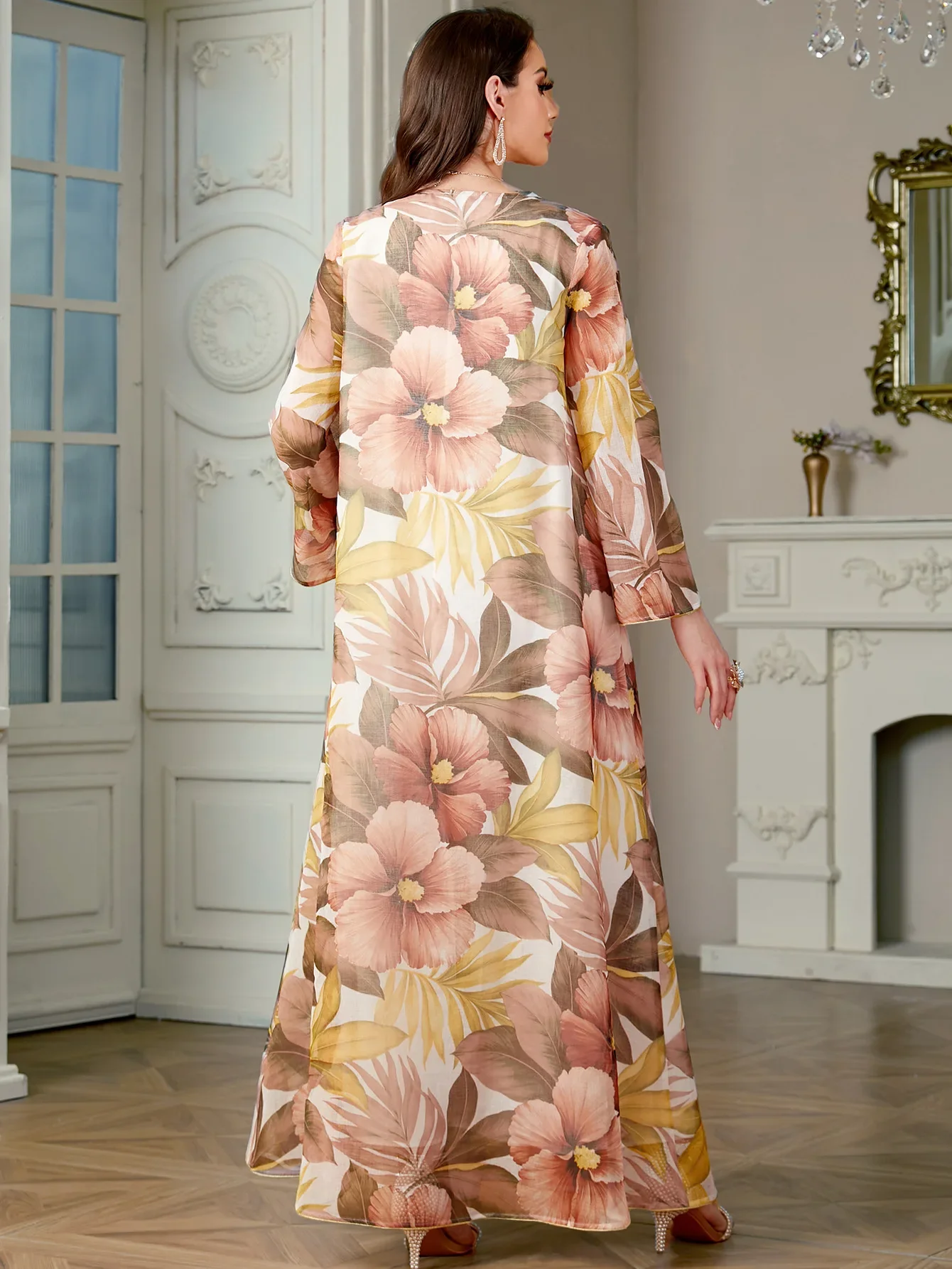 Eid vestido de mujer bordado de lentejuelas Abaya musulmana fiesta Jalabiya Ramadán Vestidos largos Abayas Vestidos Largos Kaftan árabe vestido largo
