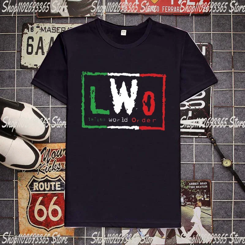 Men's Wrestler LWO  series  Printing T-shirt Children's Street Round Neck Sports Large Top