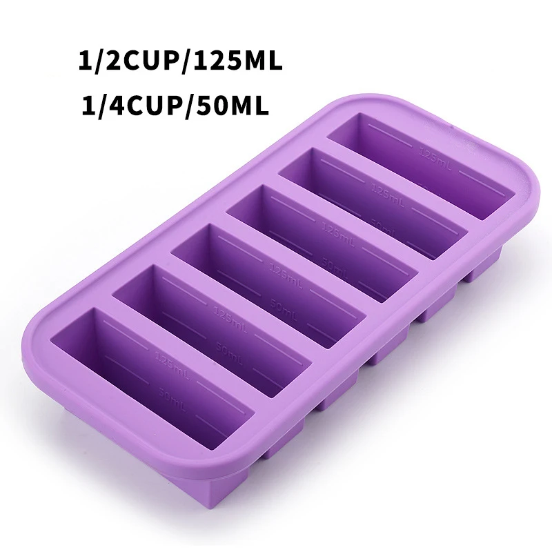 1 Pc 2/4/6 Grid Siliconen Vriezer Schimmel Met Deksel Gekoelde Voedsel Opbergdoos Voedsel doos Ijsbak Schimmel Ijs Doos Vers Houden Doos