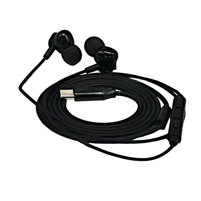 Fit IP15 Digital 32bits TYPE-C Three Button Microphone Earphone TPE Audio Cable Headphone with Soft Cord Oxygen-Free Copper Wire