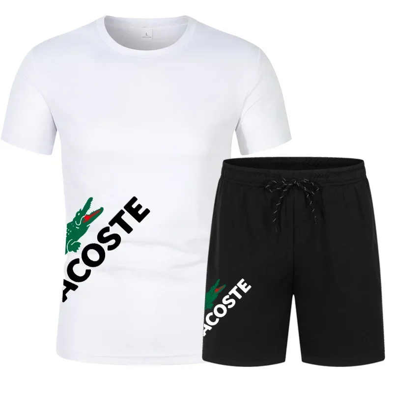 Męski letni modny zestaw sportowy Oddychająca, szybkoschnąca koszulka + spodenki Zestaw sportowy Fitness Gra Trening Zestaw do koszykówki T-shirt