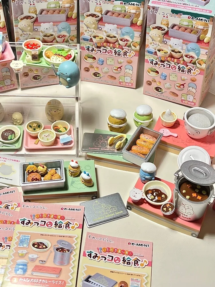 RE-MENT ミニチュアシーン デスクトップオーナメント 生物学 ブラインドボックス 学校給食 卵 食玩 コレクタブルトイ ファン向け