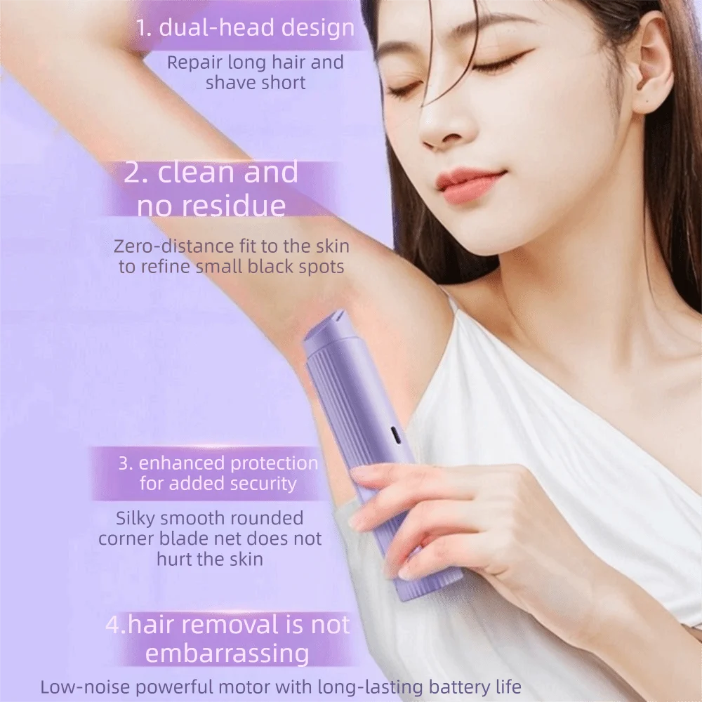 

Перезаряжаемая USB-машинка для удаления волос 2-в-1, для влажного и сухого использования, безболезненная электробритва, съемная, водонепроницаемая