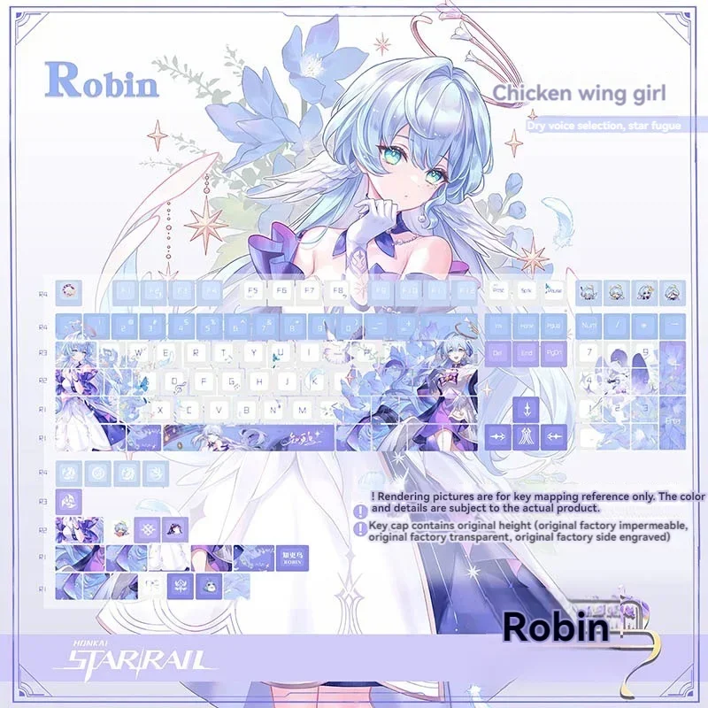 

Robin Theme Anime Keycaps Set PBT Sublimation Cherry Profile Keycaps for Mechanical Keyboard Accessories Custom Keyboard Caps