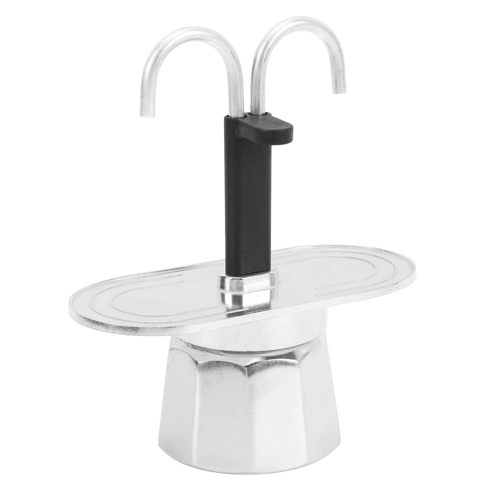 Cafetera de doble cabezal de 100ml, Mini cafetera italiana de aleación de aluminio para cafetería en casa