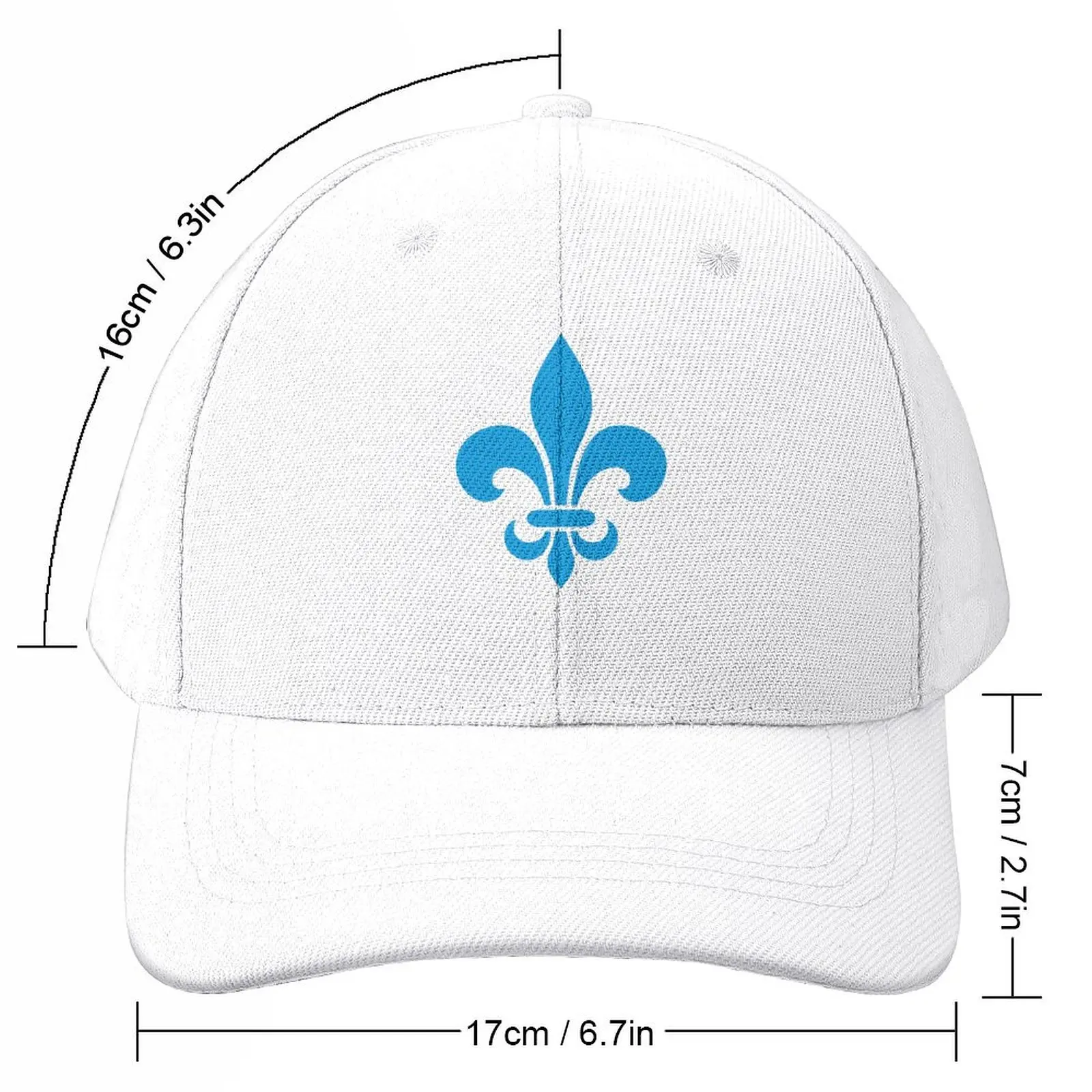 Quebec France blue fleur de lys modern style PQ Qc Royal french francais on white background Baseball Cap