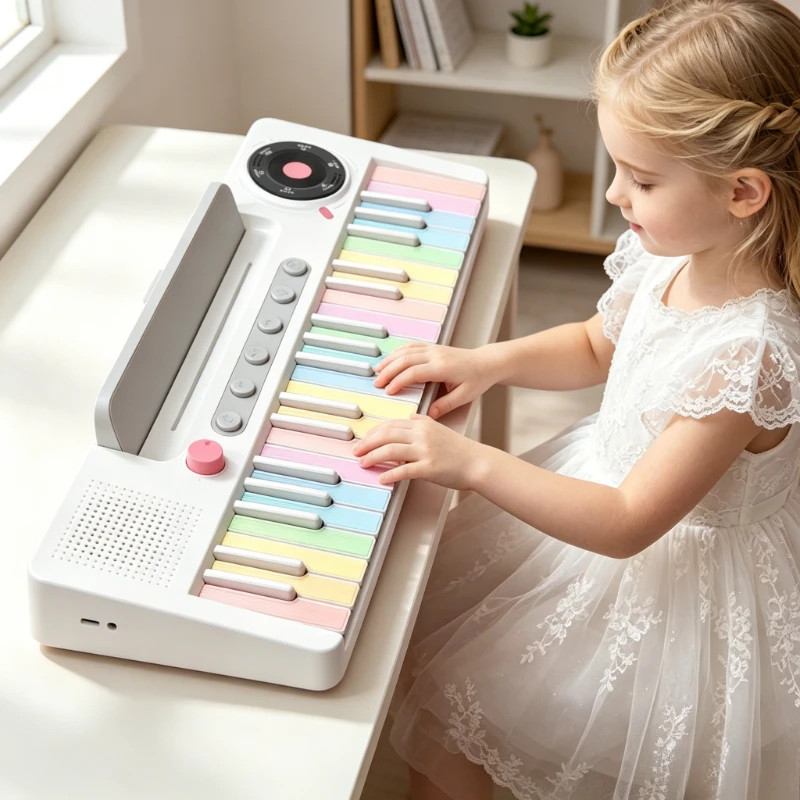 37 Key Rechargeable Kids Rainbow Electronic Keyboard Beginner Piano Toy for Music Learning Home Practice Gift 어린이 전자 피아노