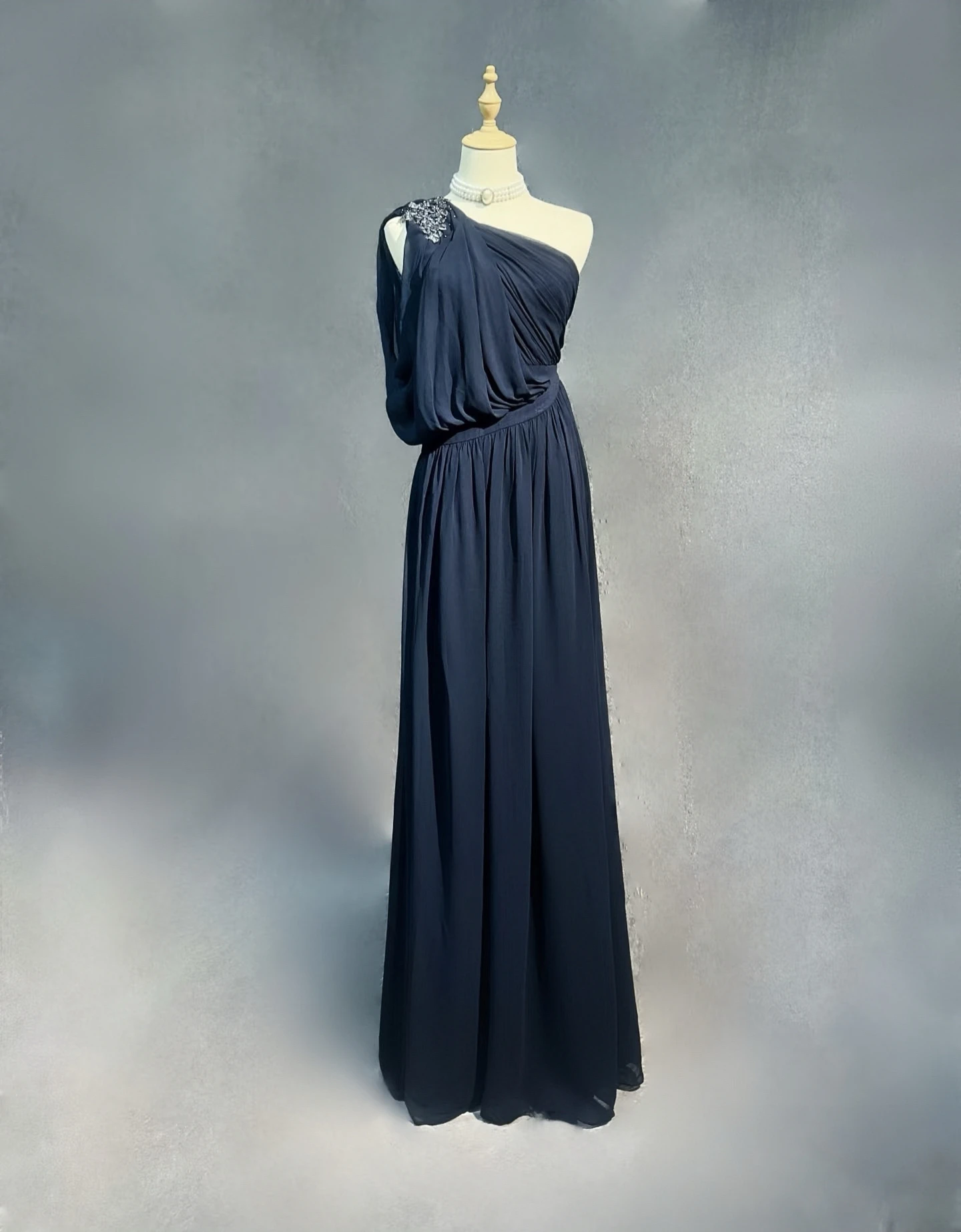 Vestido sencillo de dama de honor con un hombro inclinado para mujer, vestido largo Formal para invitados de boda, vestidos de noche para fiesta