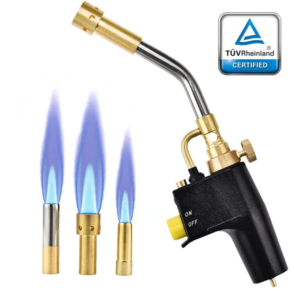 3 Nozzles MAPP Propane Welding Torch 10mm/13mm/19mmBrazing Soldering Barbecue Heating Torch Heat Shrink Torch Heating Tool