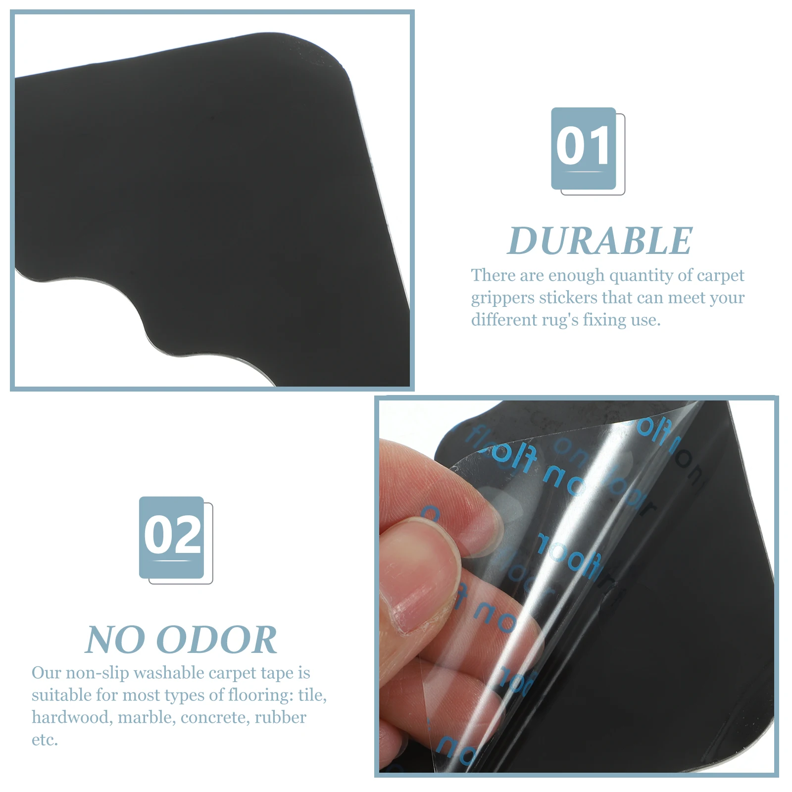 

10Pcs Non Slip Rug Tape Carpet Gripper Washable Rug Pad Holder Prevent Curling Corner Grips Carpet Corner Grips