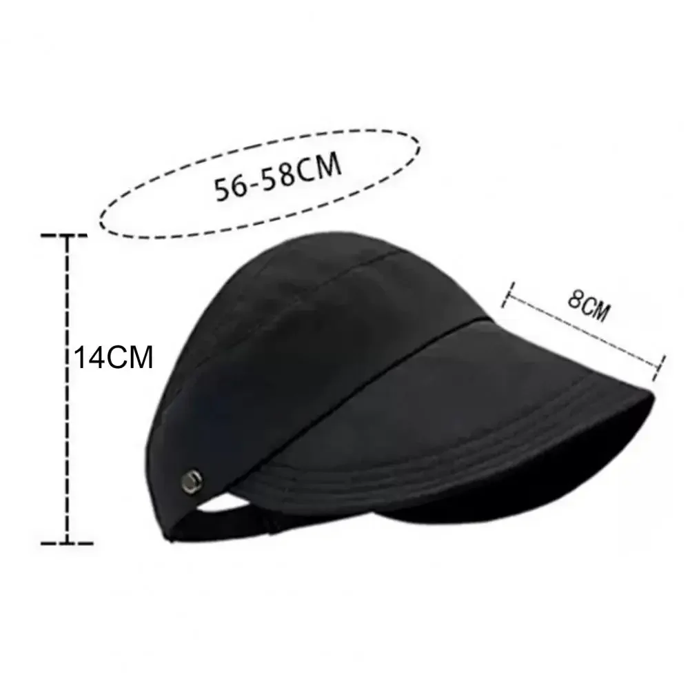 قبعة بلون سادة قابلة للتنفس في الهواء الطلق مع حافة كبيرة للنساء قبعة شمس صيفية مجوفة بحافة ممتدة للحماية من الشمس