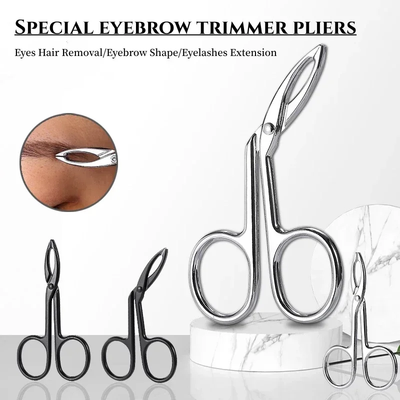 1Pcs Scissor Type Eyebrow Tweezer Fine Hairs Puller Eye Brow Nose Hair Removal Stainless Steel Beauty Makeup Tools Accessories