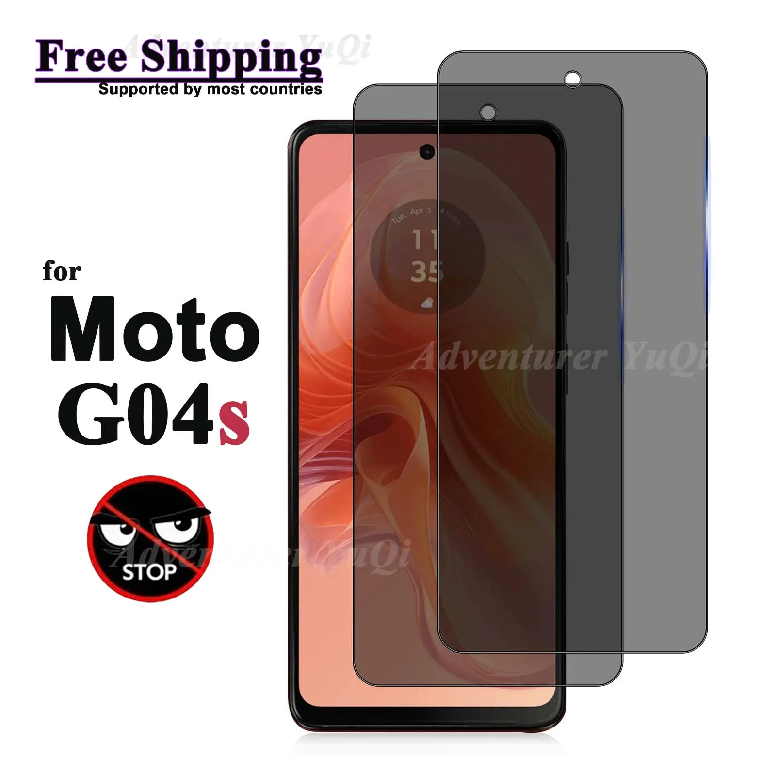 

Anti Spy Screen Protector For Motorola Moto G04s Tempered Glass Privacy Anti Peep Scratch 9H Case Friendly High Aluminum