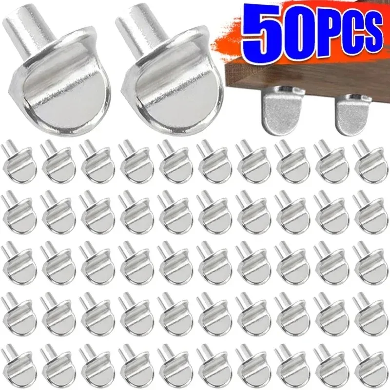 50pcs/set Shelf Support Studs Pegs Pins Plugs L-Shaped Cabinet Seperator Fixed Wooden Glass Layer Board Furniture Bracket Holder