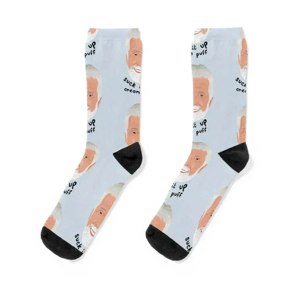 Captain Lee - Suck It Up Cream Puff Socks cartoon tennis compression Luxury Woman Socks Men's