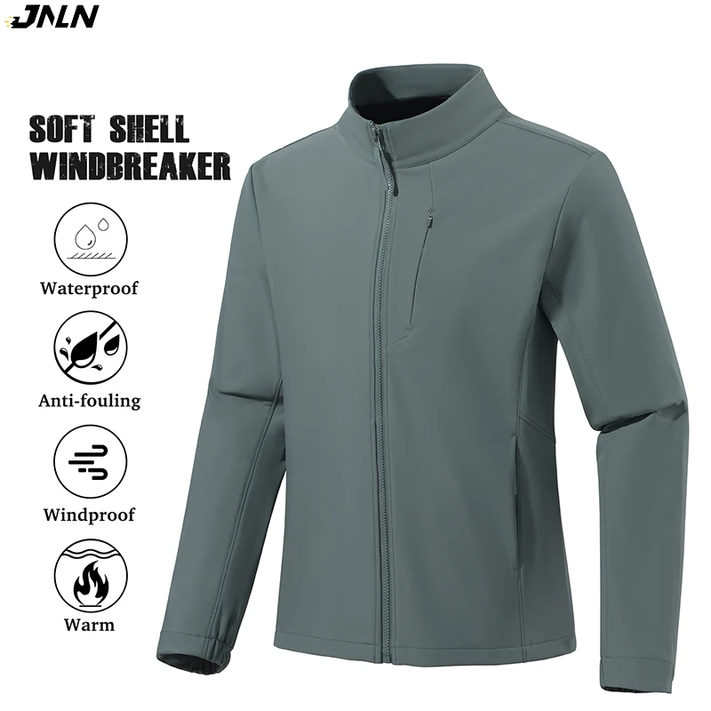 

Мужская и женская водонепроницаемая куртка JNLN для весенне-осеннего сезона, для походов, кемпинга, альпинизма, с воротником-стойкой, ветровка из эластичной ткани