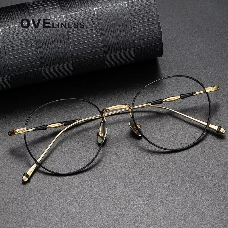 

pure Titanium Glasses Frame for men Women Vintage Round Eyeglasses Frames Men 2025 New Titan Eyewear spectacles