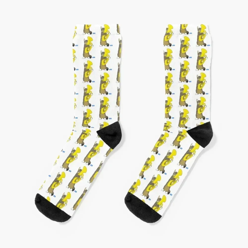 

Tuba Cat Socks compression happy funny gifts Crossfit Socks Men's Women's