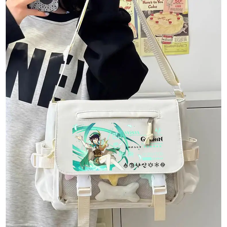 Genshin Impact Transparent Pain Single Shoulder Elementary Middle School Venti Xiangliu Large Capacity Boys Girls Crossbody B
