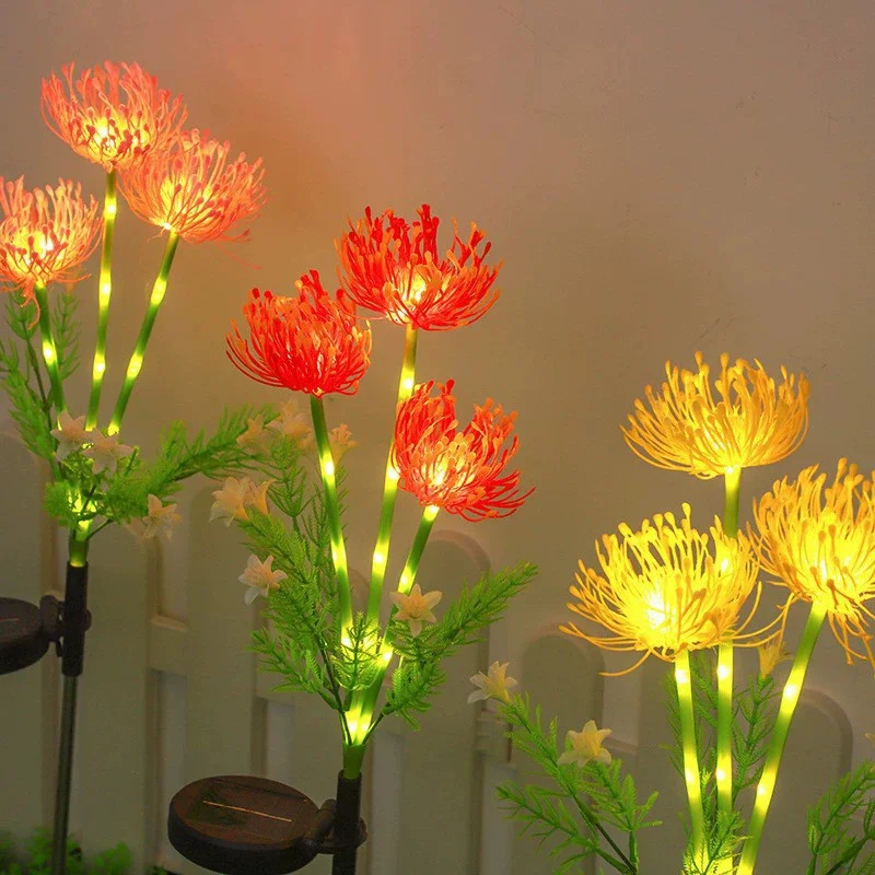 

Уличный солнечный светильник с имитацией вечного цветка Снежного лотоса, светодиодный, для газона, сада, летнего кемпинга, вечеринок, ландшафтного освещения и декора