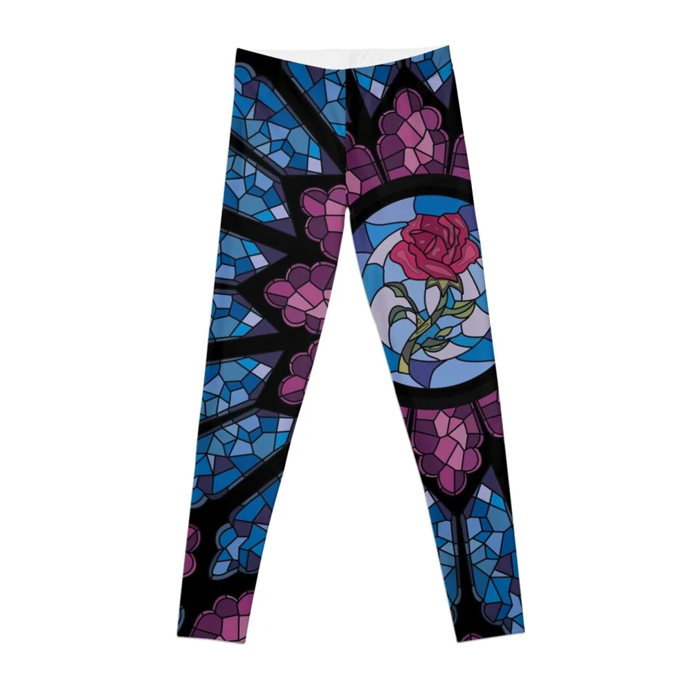 

Stained Glass Rose Leggings push up fitness leggings