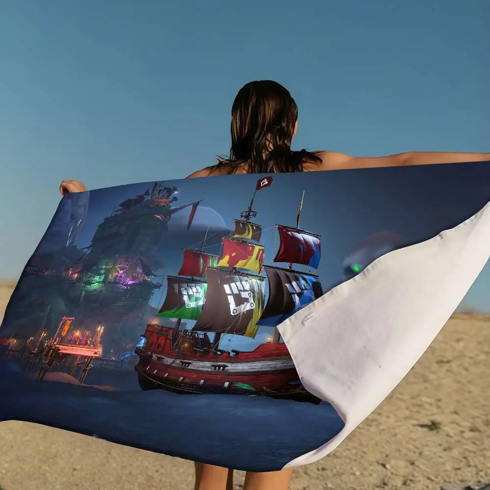 

S-Sea Of T-ThieveS пляжное полотенце из микрофибры, впитывающее быстросохнущее мягкое полотенце для йоги, плавания, курортное полотенце для альпинизма
