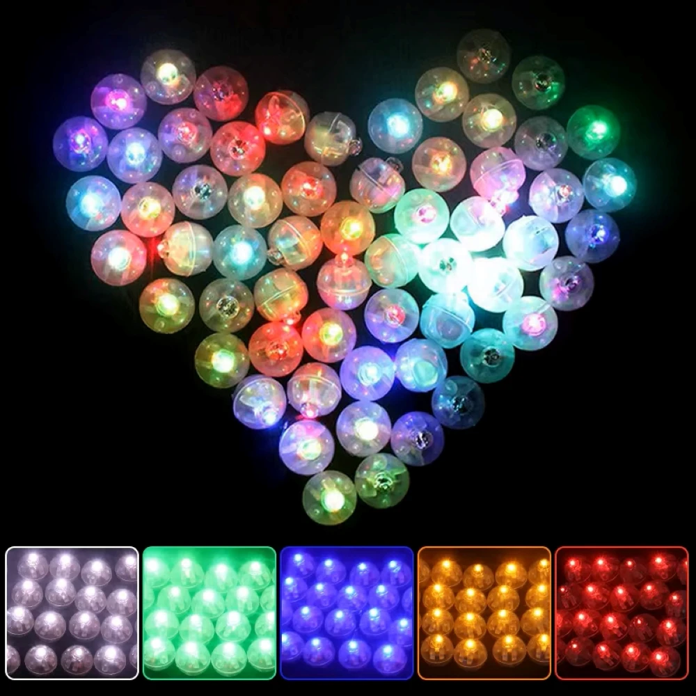 300/50pc Mini Ball Light Color Luminou Balloon Lamp Miniature Light Bulb for Wedding Birthday Party Christmas Decor LED Balllamp