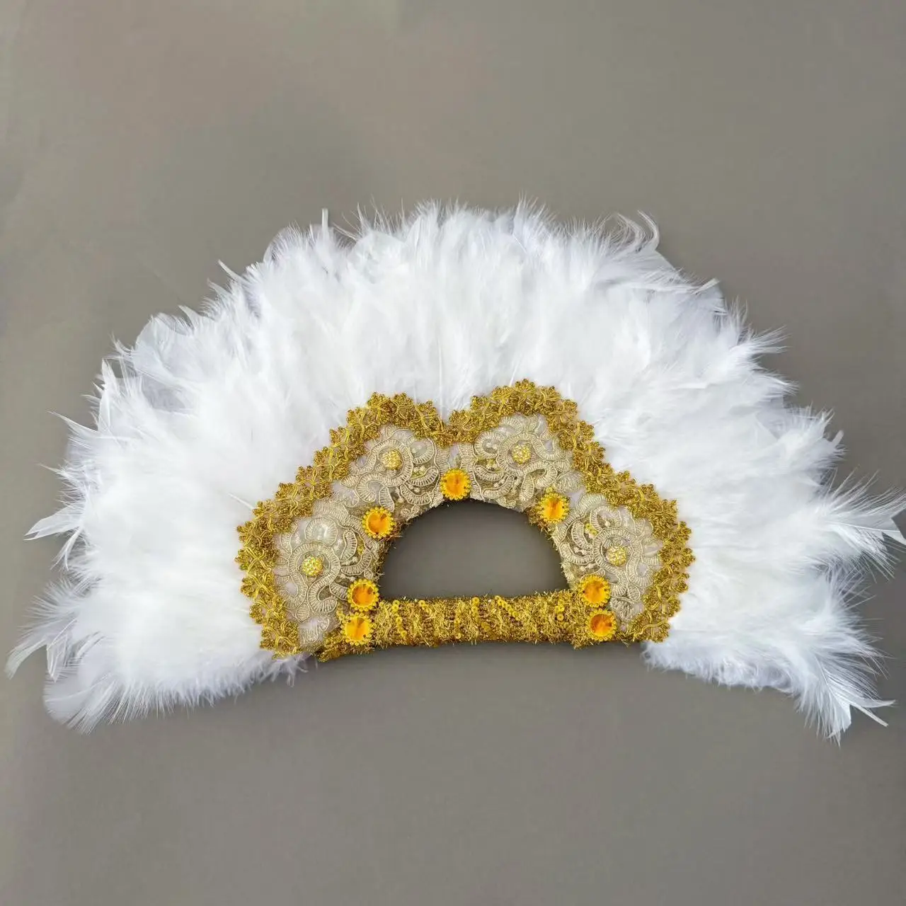 Wedding party dance with double-sided feather fan, exclusive bride holding fan for women, Nigerian style dance fan