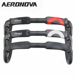 Manillar de bicicleta de carretera de fibra de carbono AERONOVA manillar de bobinado interno de bicicleta manillar de carbono rojo/negro/plateado de 31,8mm barras de bicicleta