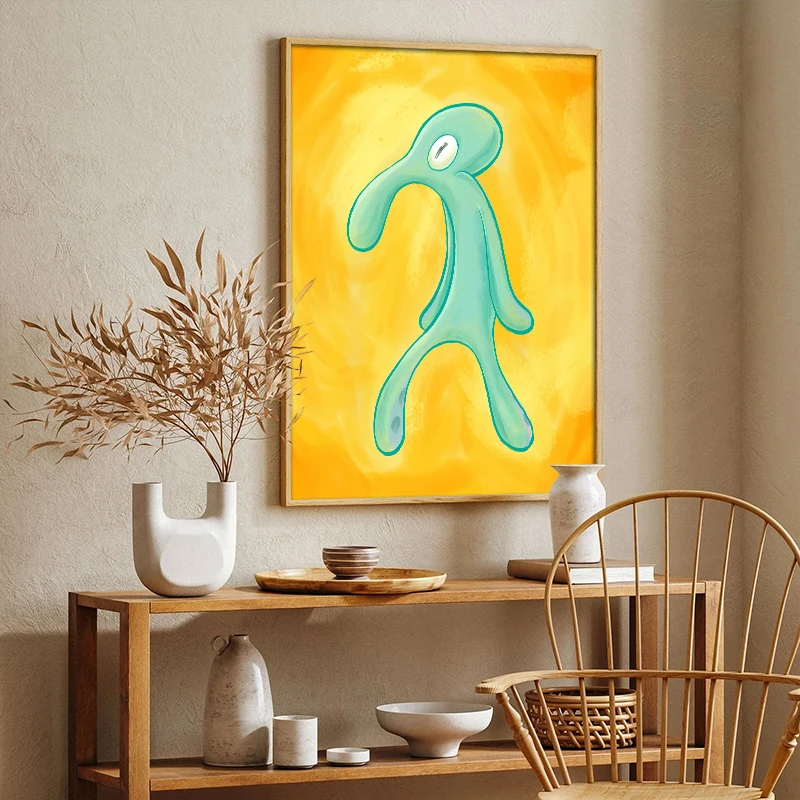 Nordic Bold and Brash Gallery Art Canvas Painting HD Poster Cartoon Funny Squidward Wall Art Picture For Living Room Home Decor