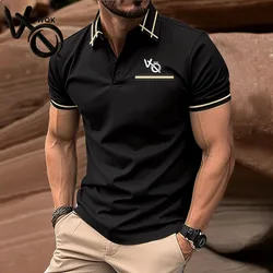 New Summer Polo Men's solid breathable short sleeve polo shirt Men's fashion lapel men's casual T-shirt