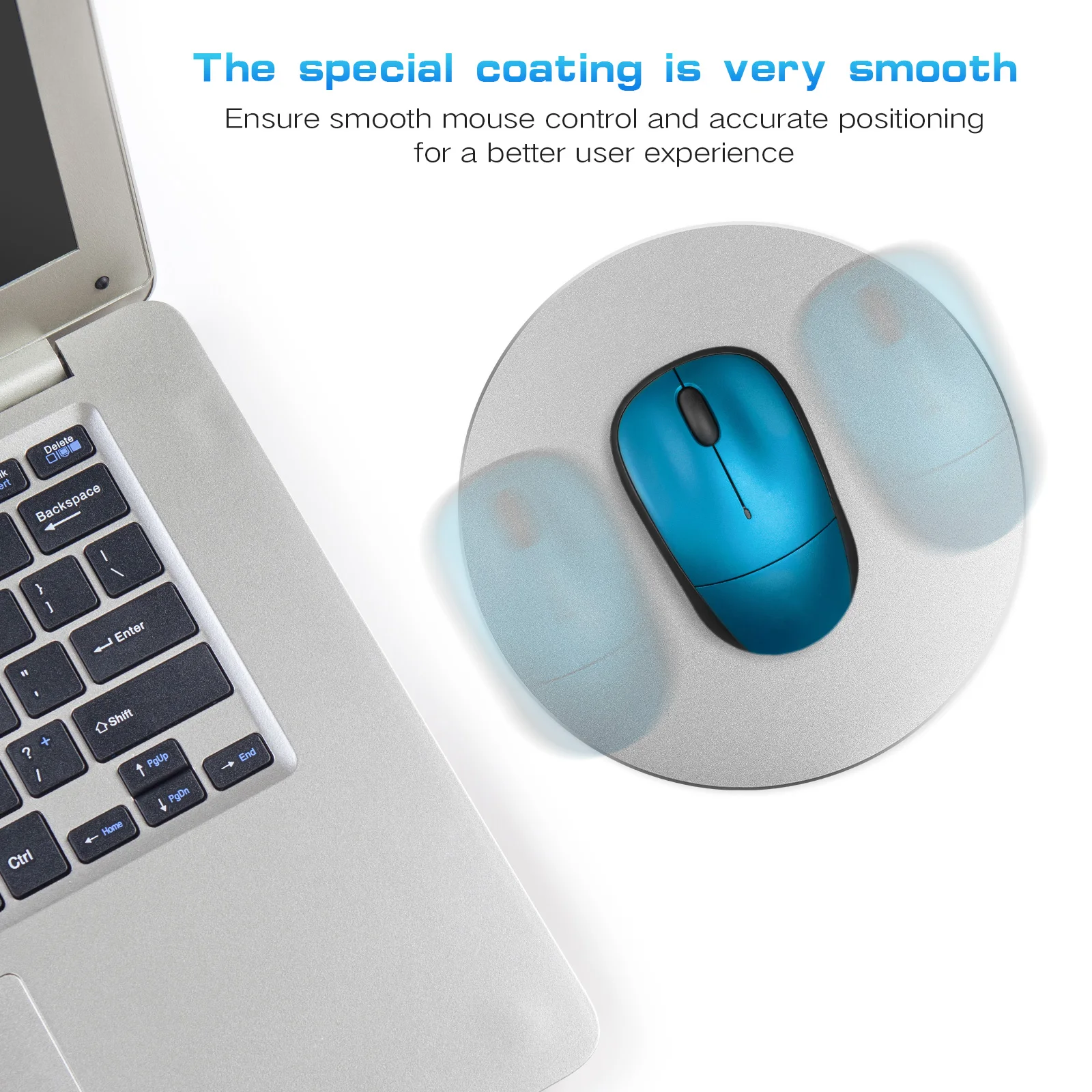 

Round Mouse Pad 200x Aluminum Metal Anti-Slip Smooth Gaming Office Computer Silver Compatible Mouse Mat Multifunctional