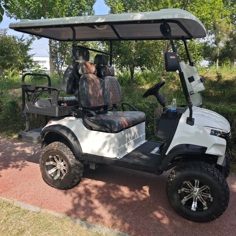 CE Golf Cart 4 Wheel Electric Golf Cart Optional Electric Golf Cart Street Legal 14 Inch Wheel Aluminum Seat With Headrest