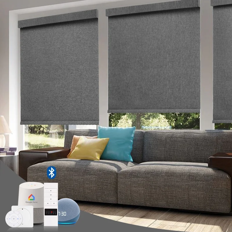 100% Blackout Blinds Motorized Roller Blinds for windows Smart Motorized Window Shades Persianas Blackout Roller Blinds