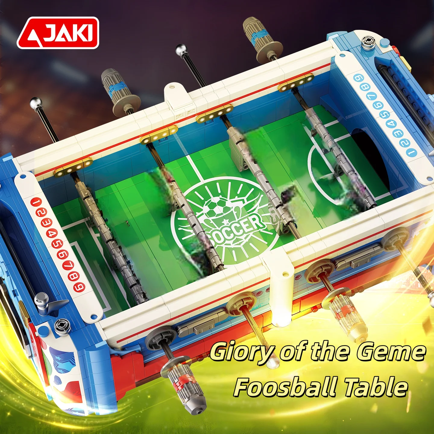 

Конструктор JAKI: Футбольная машина для Чемпионата мира, набор для самостоятельной сборки, настольное украшение, ручная работа, подарок для футбольных фанатов