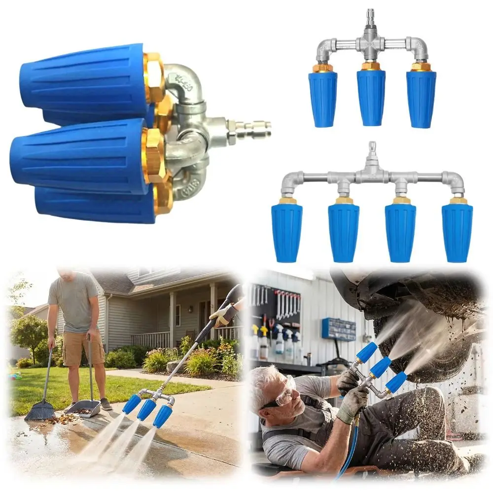 360-Degree Rotation Pressure Washer Nozzles 4000 PSI Multifunctional Rotating Pressure Washer Nozzle Powerful Spray