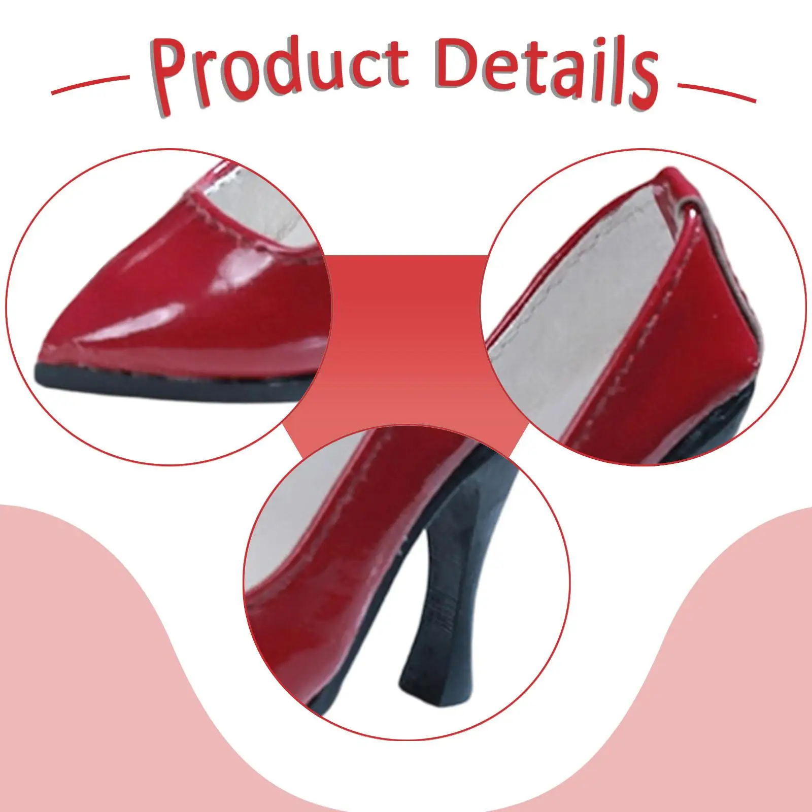 1/4 BJD Doll Shoes High Heels Model BJD Doll Accessories Realistic Miniature High Heeled Shoes for 1/4 Female Action Figure