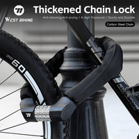 4 Digit Password Bike Lock Carbon Steel Chain Lightweight Anti Theft for Bicycle Motorcycle E-Bike Scooter Bicycle Accessories