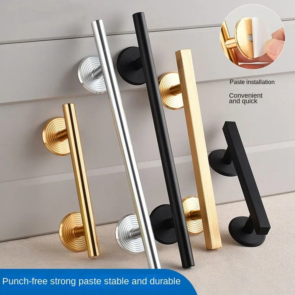 

Fashion Aluminium Alloy Door Handle Hardware Punch-free Door Knob Multifunctional Self-Adhesive Door Handlebar Kitchen