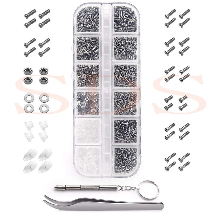 

1100pcs boxed stainless steel eyeglass screws nuts bolts rings watch eyeglass screw kit