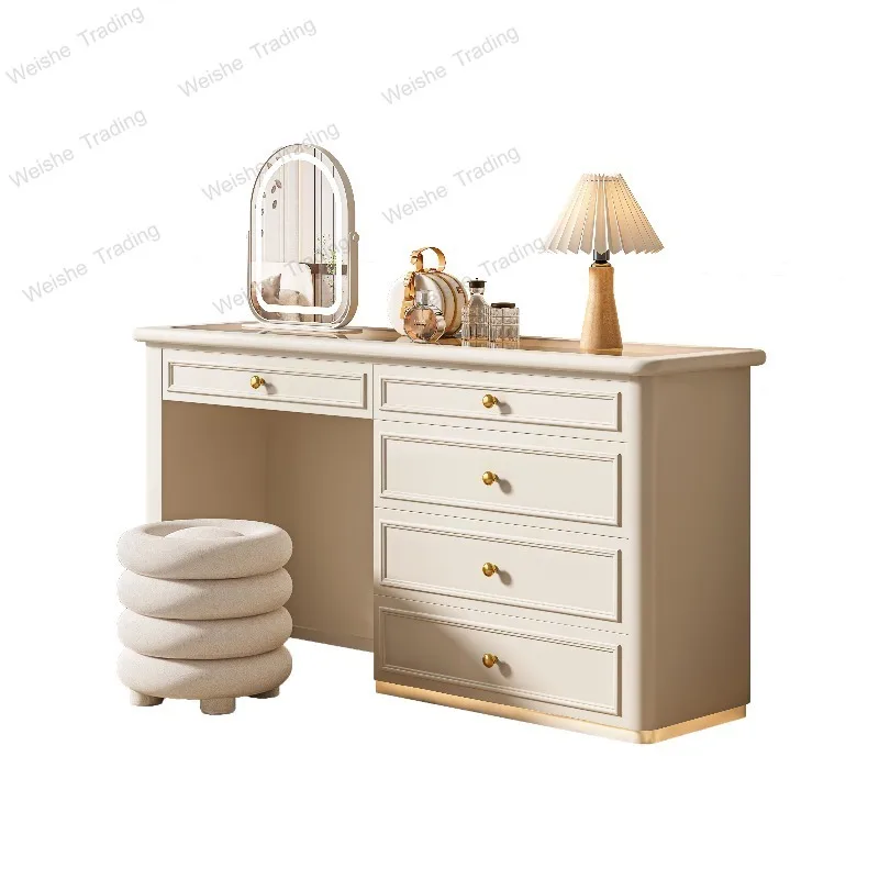 Cream wind dresser chest integrated bedroom bedside jewelry cabinet cloakroom makeup table solid wood storage locker