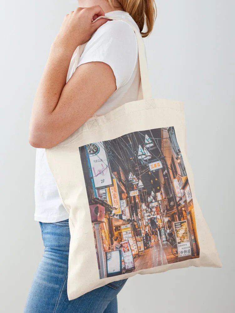 Sea Of Tokyo Lights Tote Bag Reusable bags tote bags cloth bags for beach the Canvas