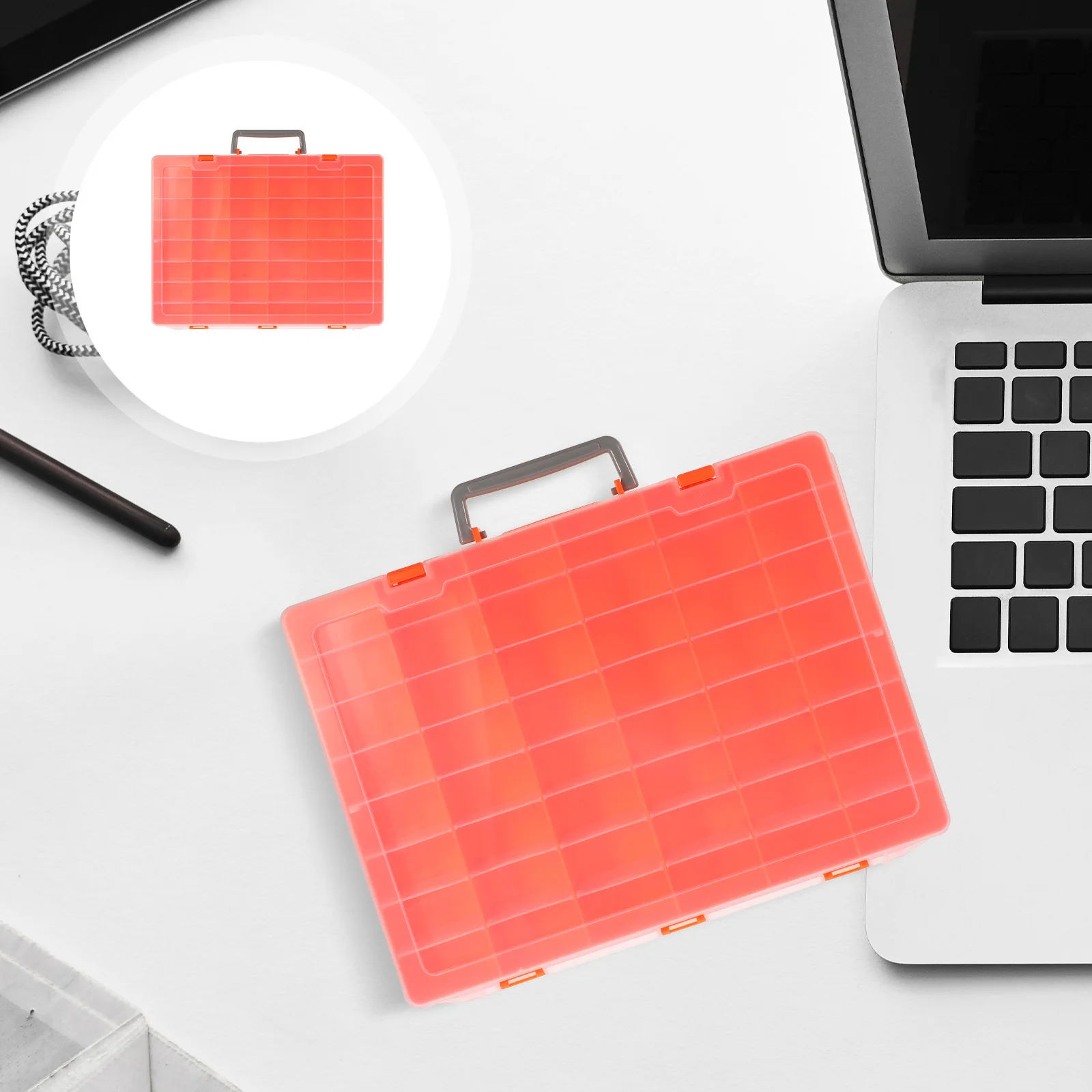 

48-компонентный органайзер для деталей, прозрачный USB-держатель, портативные контейнеры, чехол для снастей из бисера, легкий, прочный