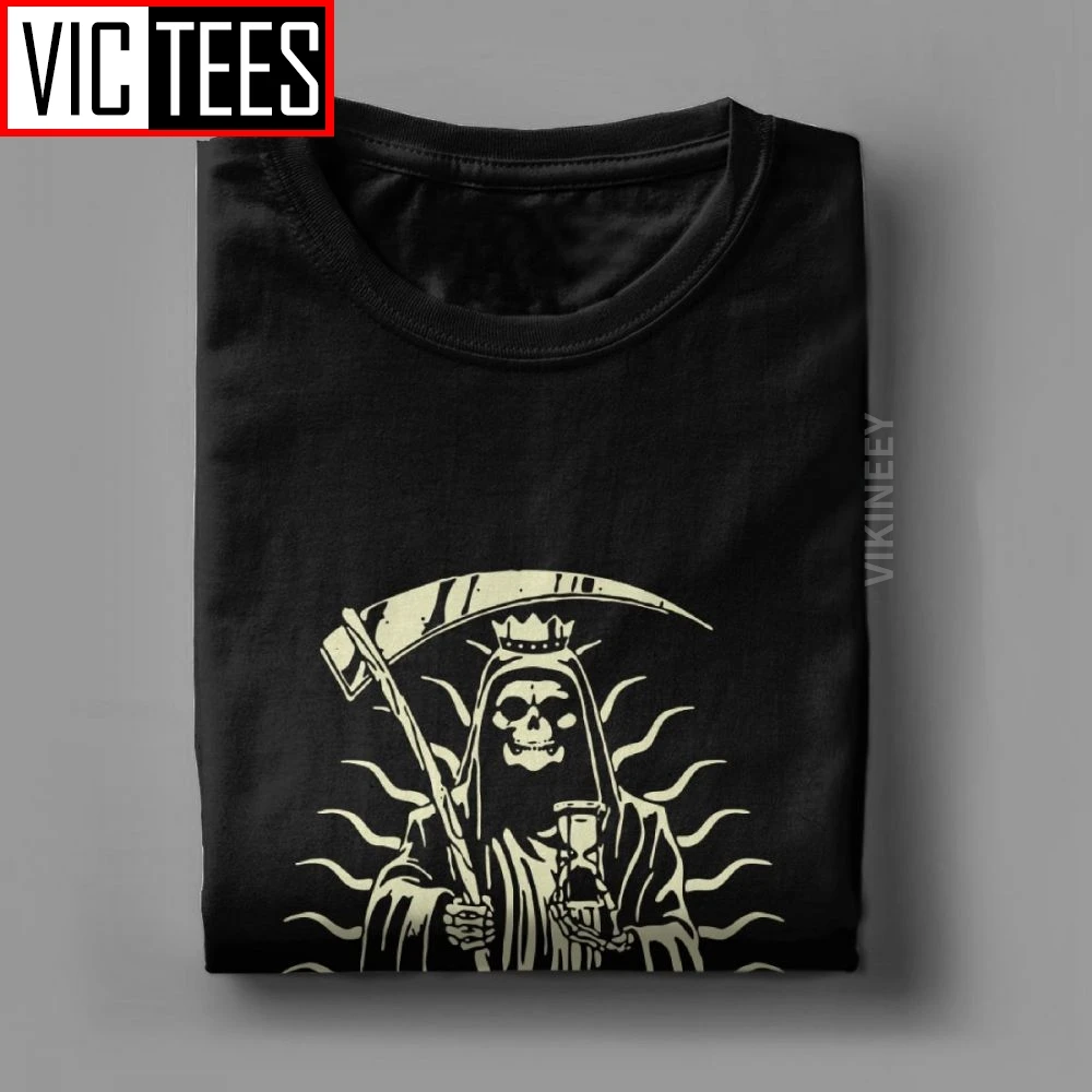 Santa Muerte T-Shirt Men Saint Death Goth Tshirt Mexican Death Muertos Mother Skull Fashion Cotton